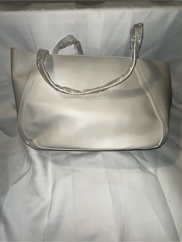 Cavalli Class Cream Shoulder Tote with Metallic Logo - Image 3
