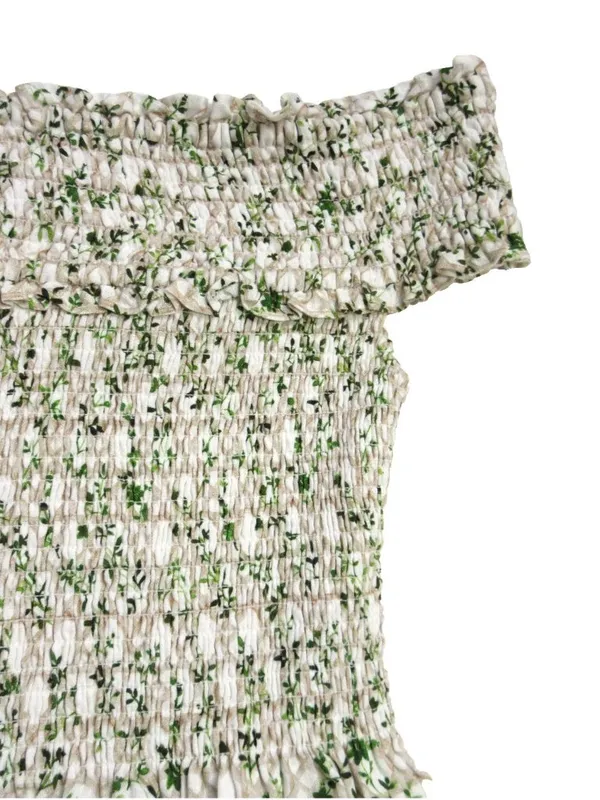 NWT Hill House Marguerite Nap in Sand Basketweave Vine Smocked Midi Dress L - Image 6