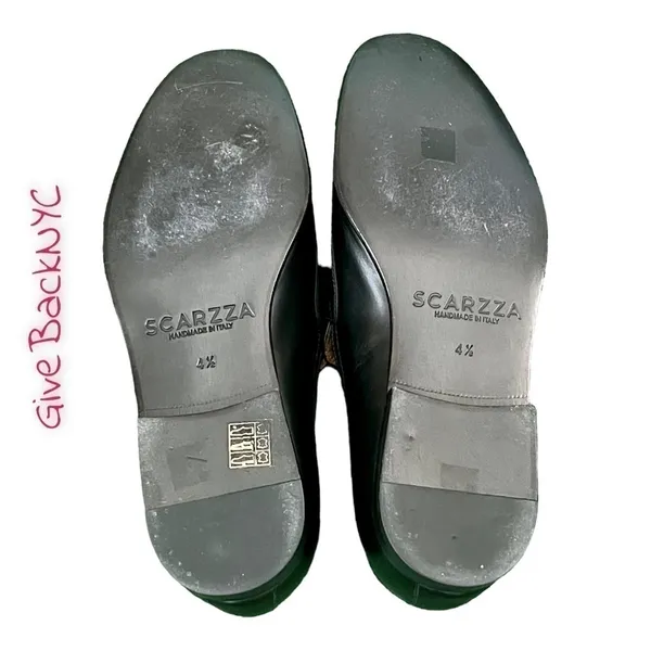 Scarzza Handmade Leather Loafer Flats Size 7.5 Black - Image 4