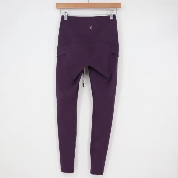 Spyder Active Womens XS Purple Cargo Pocket High Rise Drawstring Leggings - Image 4