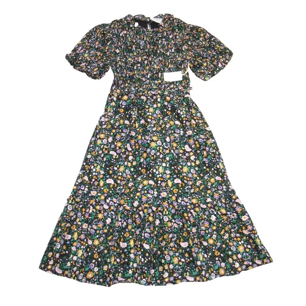 NWT Tuckernuck Hyacinth House Samantha in Black Floral Cotton Smocked Dress L - Image 3