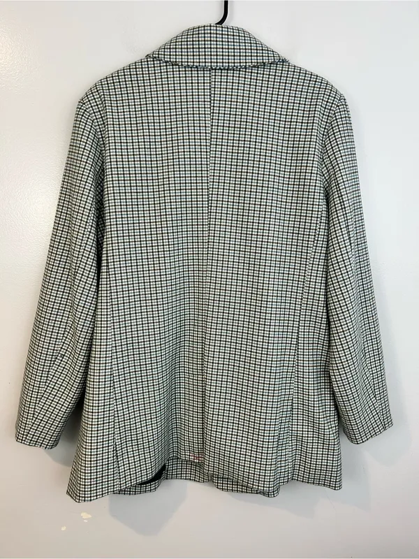 NWT A New Day Plaid White Blue Brown Oversized Preppy Blazer Jacket Size XXL - Image 8