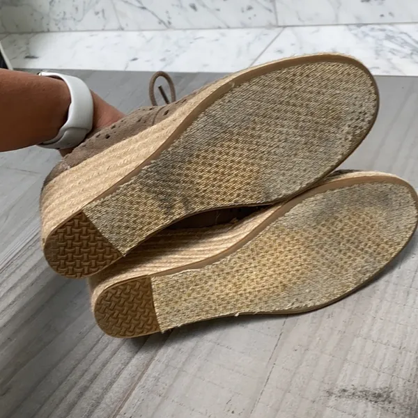 TOMS Moroccan Cutout Desert Rope Wedge Bootie Taupe Neutral 8 - Image 7
