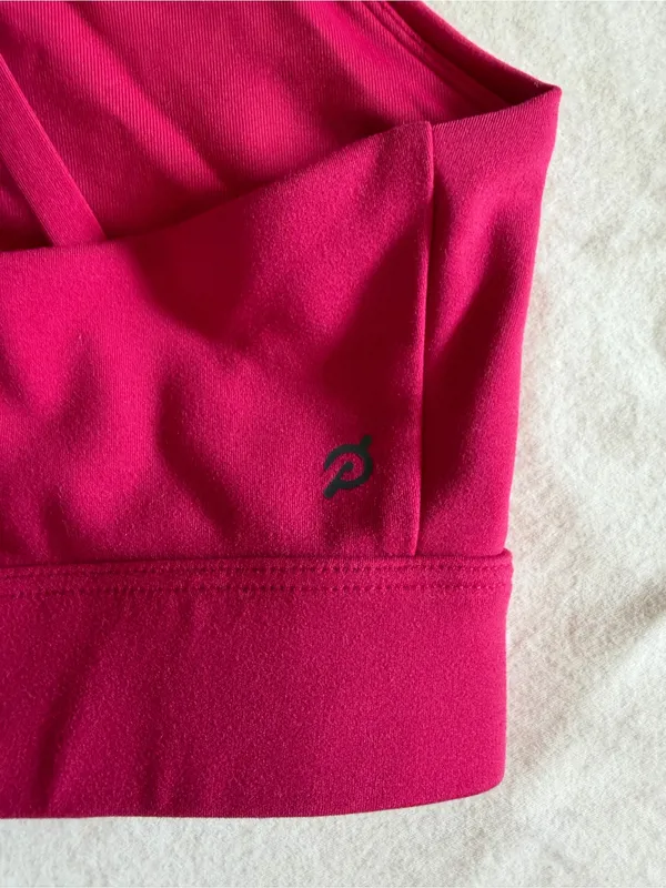 Peloton Strappy Sports Bra Pink Medium Low Impact Yoga Fitness - Image 3