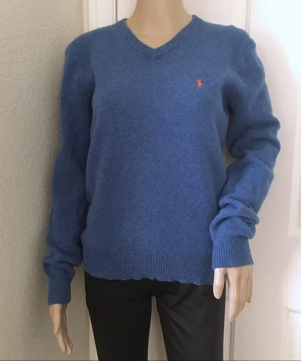 Polo Ralph Lauren V Neck Pullover Wool Sweater - Image 2
