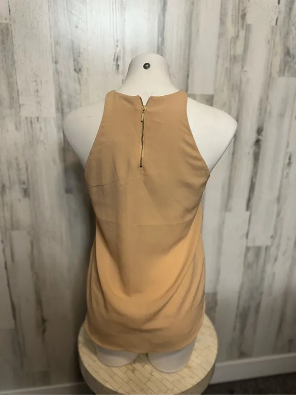 Zara Basic Colorblock High Neck Halter Tank Top Yellow Beige Womens XS Zip Back - Image 5