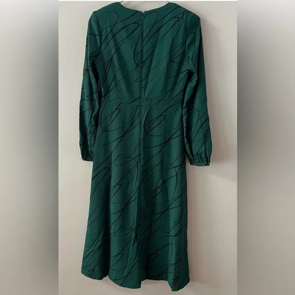 Tuckernuck Pine Twombly Macie Midi Dress S Green Draped NWT - Image 4