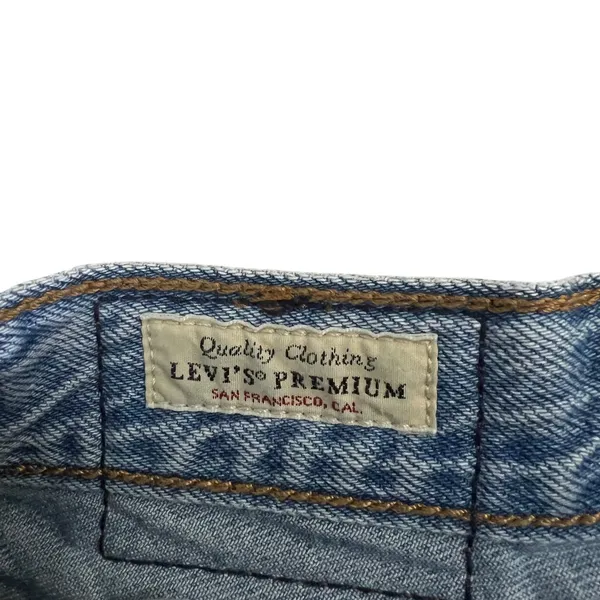Levis Premium Ribcage Straight Ankle Distressed Jeans Blue Edgy High Rise Size25 - Image 6