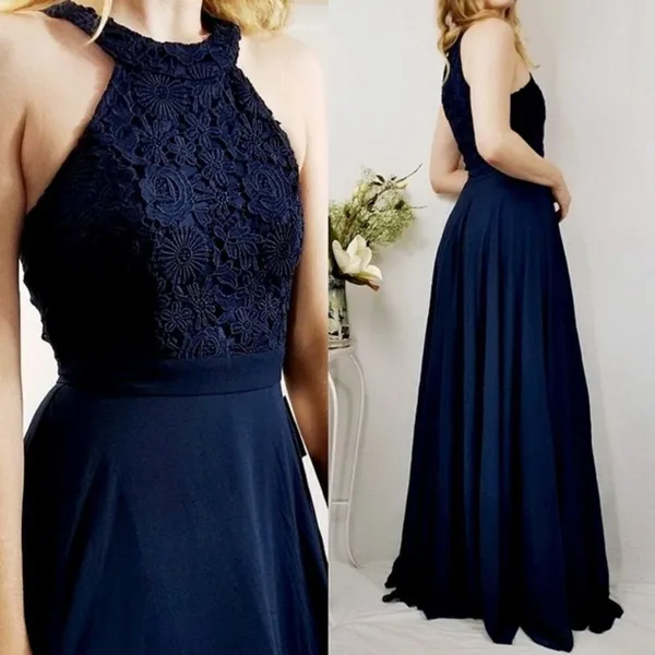 Lulus ✨ Picture Perfect Navy Blue Lace Maxi Dress✨ - Image 7