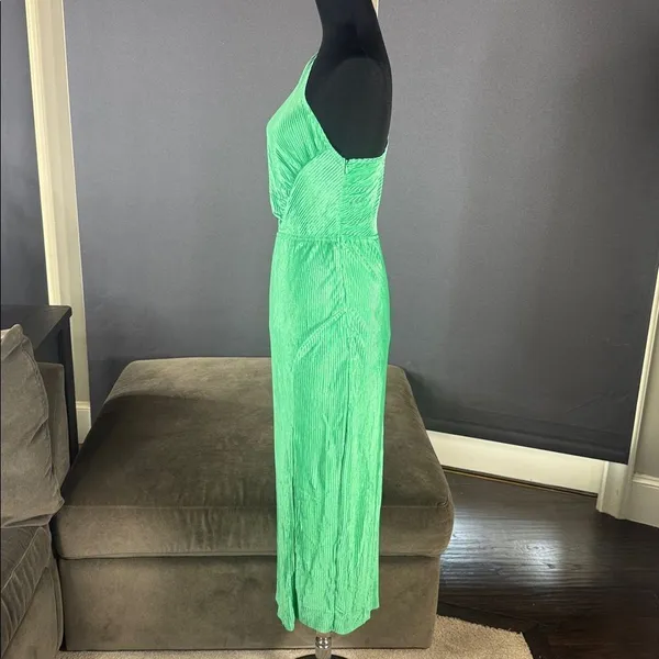 Women’s Green One-Shoulder Midi Dress Side Cut Out Side Zip Size M NWOT - Image 5