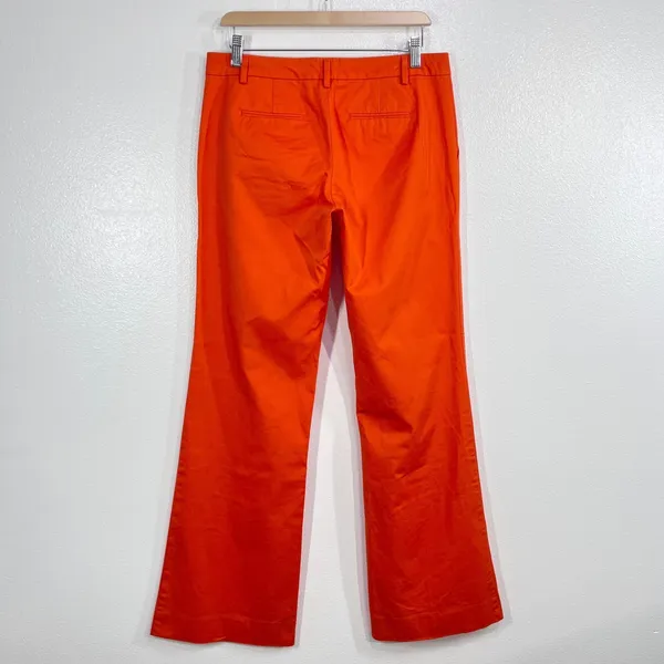 Gap Perfect Khaki Pants Womens 04R Lava Orange Flare Stretch‎ Chino Retro Bright - Image 4