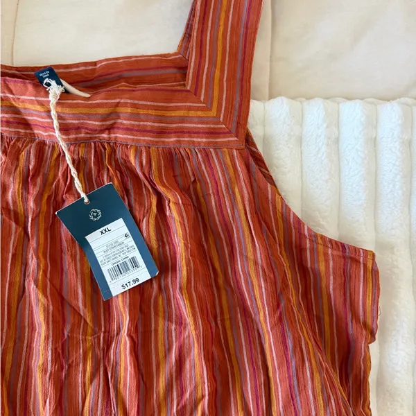NWT Universal Thread Striped Orange Sleeveless Top - Image 5