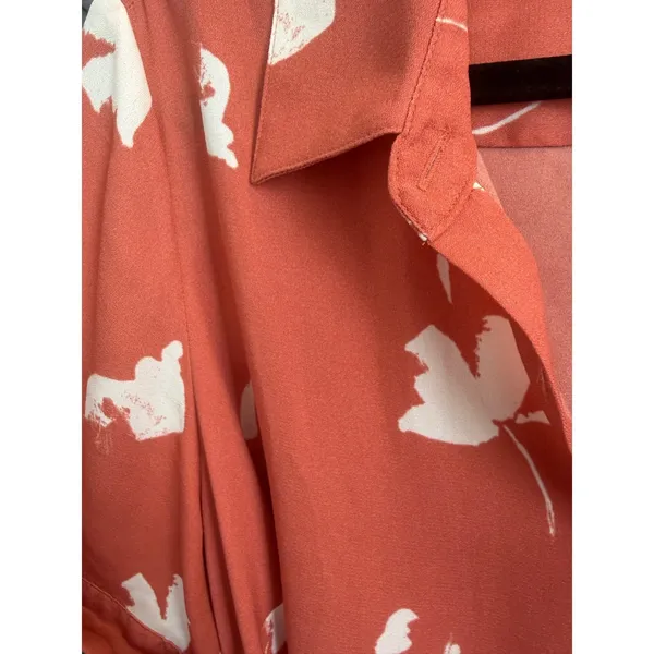AVA & VIV Plus Size Orange Floral Dress Midi Belted‎ Pockets 1X - Image 8