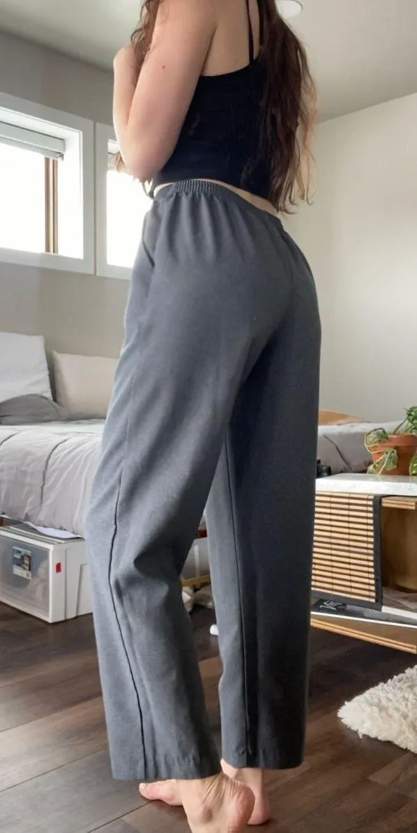 Vintage  Gray Cropped Dress Pants - Image 2