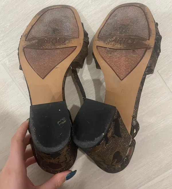 Franco Sarto Designer Bow Top Sling Back Heel Sandals Women Size 9 - Image 5