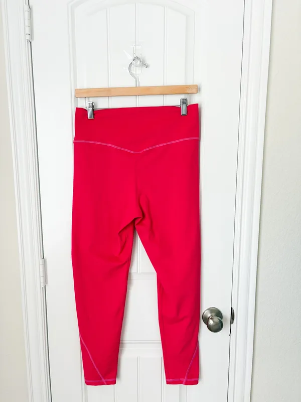 J. Crew High Rise Hot Pink Hibiscus Cloud Stretch Gym Leggings Size Large - Image 5