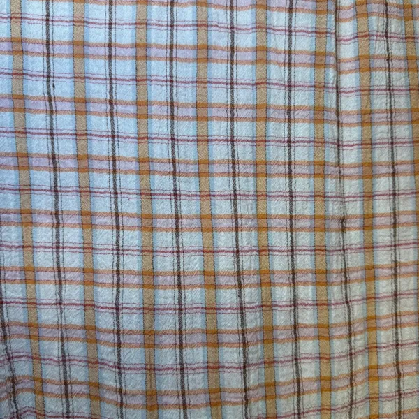 Maison Scotch The Cruise Collection Plaid Sleeveless Shirt‎ Dress Orange Brown L - Image 7
