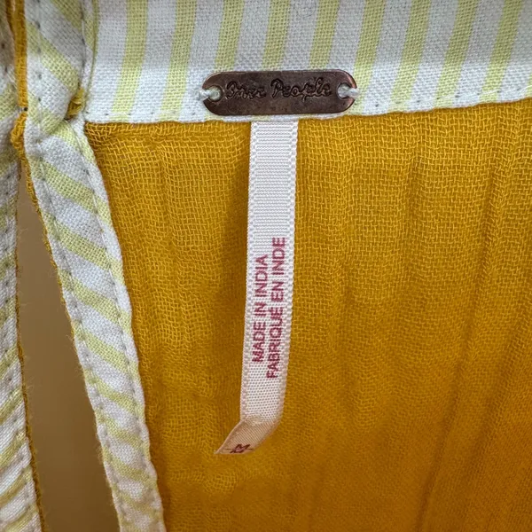 Free People Mustard Yellow Oversized Gauze Cotton Boho Tunic Top Medium‎ - Image 7