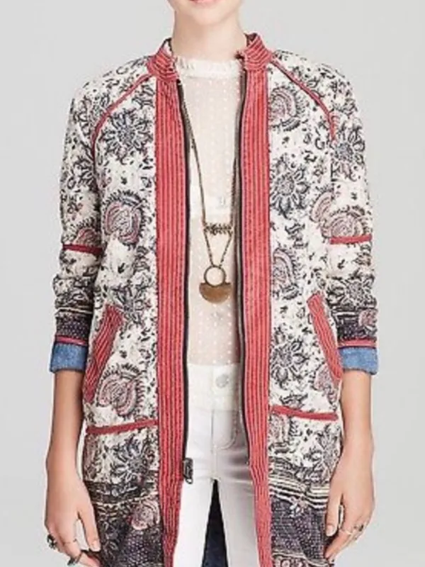 Free People Belario Reversible Quilted Jacket Cotton Small Boho - Image 3