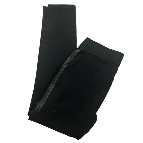Abercrombie Women Y2K Faux Leather Minimalist Leggings‎ S Black Tuxedo Stripe - Image 3