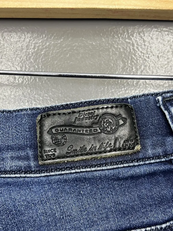 Diesel Denim Shorts Womens 25 Blue Cutoff Raw Frayed Hem Stretch 5 Pocket - Image 3