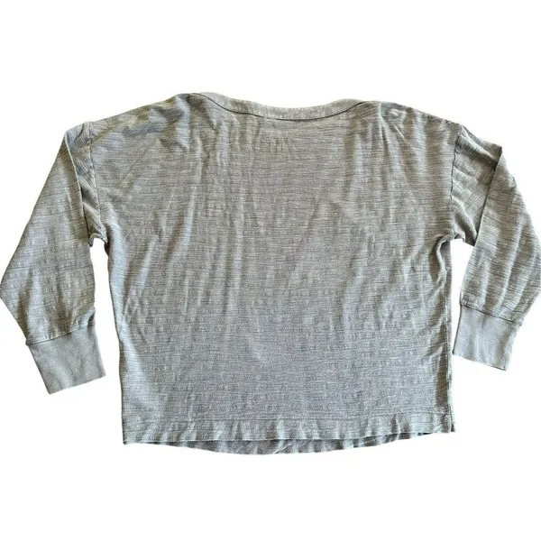 Anthropologie Delilah Button‎ Shoulder Top Gray Minimalist Sz XL - Image 3
