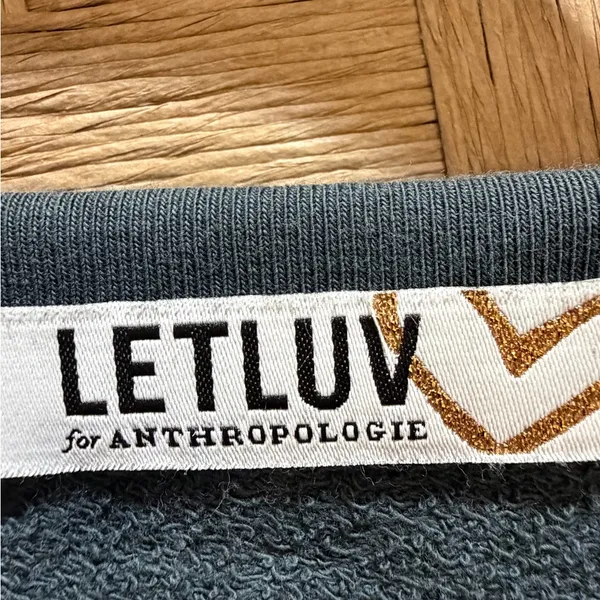 Anthropologie LETLUV KEEP WALKIN’ COWBOY Embroidered Sweatshirt Size L Cropped - Image 2