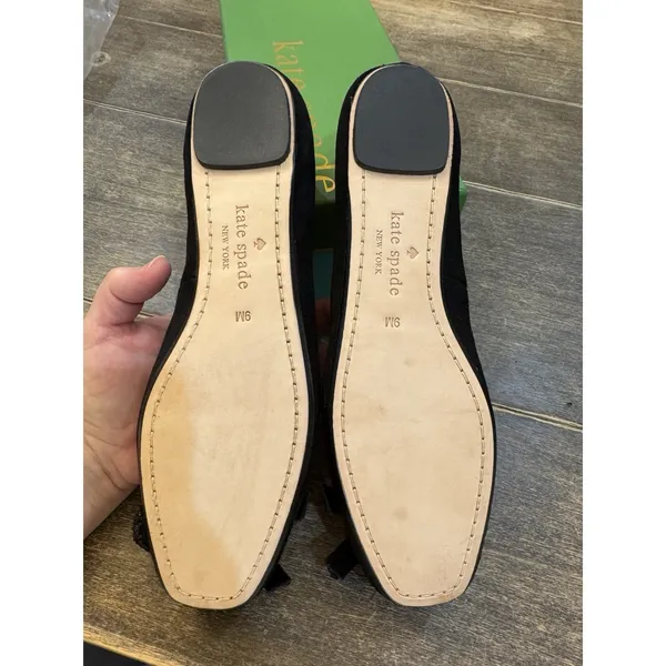 Kate Spade New‎ York Women's Freya Ballet Flat Black Suede Women's Size 9 - Image 8