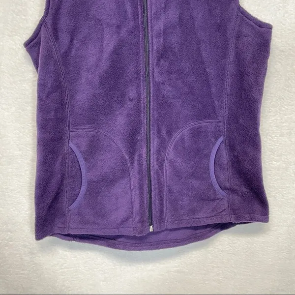 Woolrich Purple Sleeveless Full Zip Fleece Jacket Vest Size S‎ - Image 3