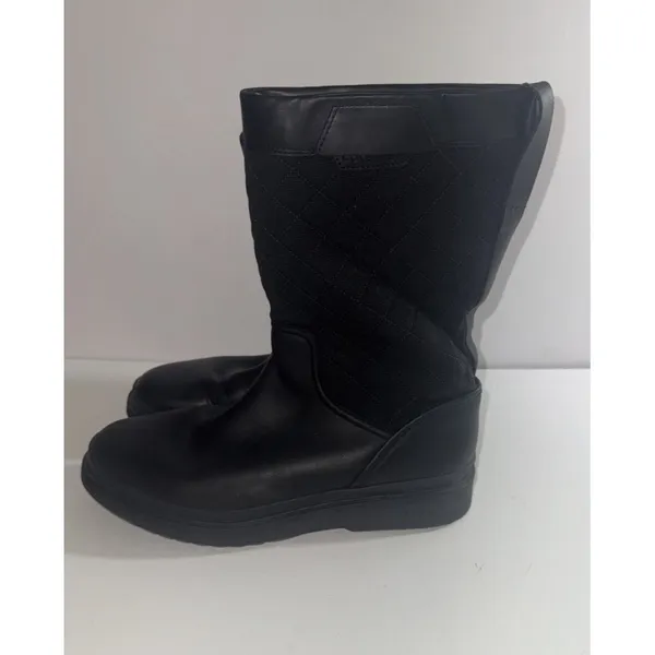 Cole Haan Black Leather Waterproof Quilted Winter Boots Women 8.5B EUC CHARITY - Image 2