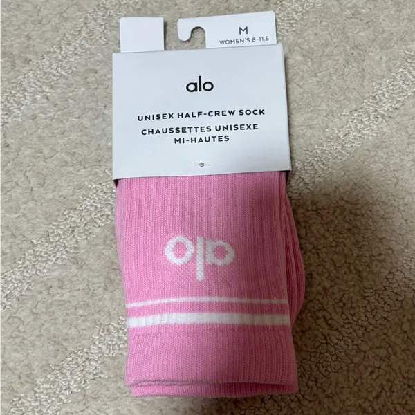 ALO Yoga Pink Crew Socks - Image 2