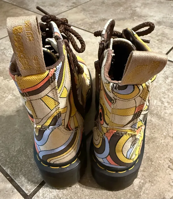 Dr. Martens Jadon Retro Ray Kemble Canvas Platform 8-Eye Boots - Image 6