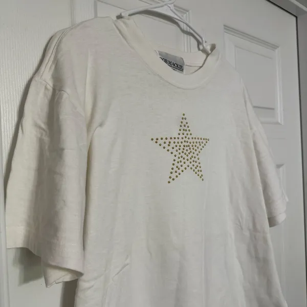 Bob Mackie Studio Vintage White Star T-Shirt - Image 2