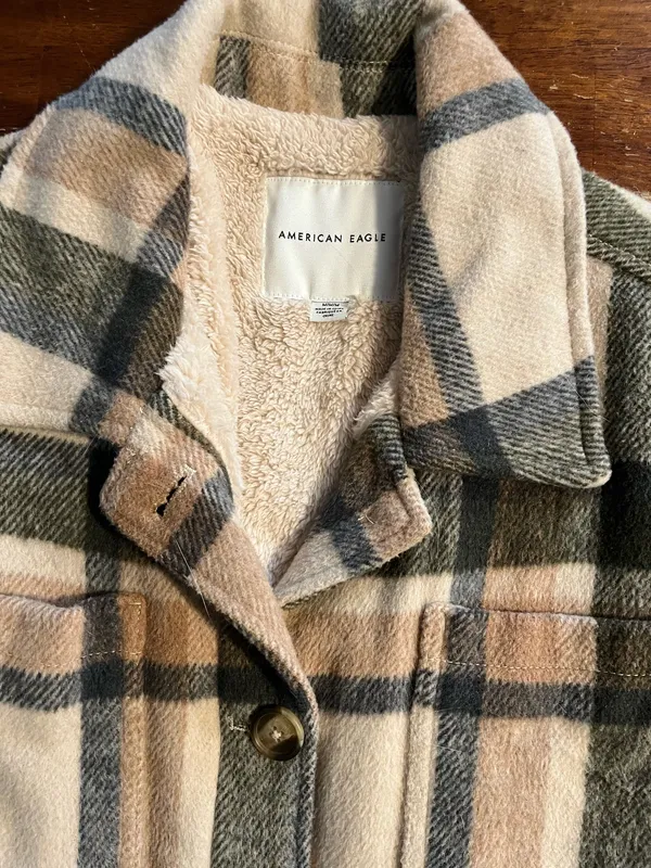 American eagle plaid fleece jacket  - Image 5