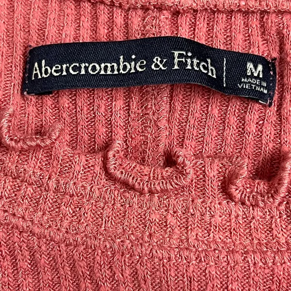 Abercrombie & Fitch Pink Long Sleeve Ribbed Top - Size Medium - VGUC - Image 6