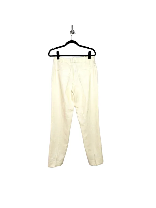 Mango Linen Straight Pants in Yellow Size 4 - Image 8