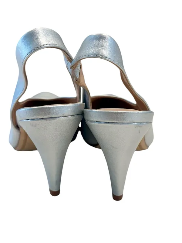 NEW a new day Silver Pointed-Toe Slingback High Heel Pumps - Size: 8 - Image 7