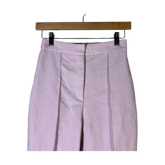 Zara Tailored High‎ Rise Trousers Womens XS Pink Minimalist Chic - Image 3