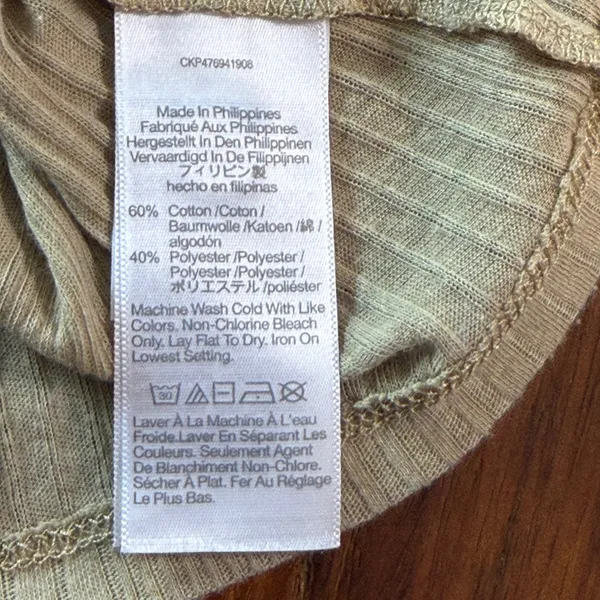 Madewell Sage Green Ribbed Knit Button Front Collared Cardigan Top Large - Image 4