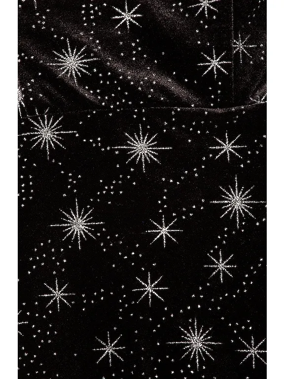Superdown Stevie Sweetheart Dress Velvet Black Metallic Women’s Size Medium - Image 4