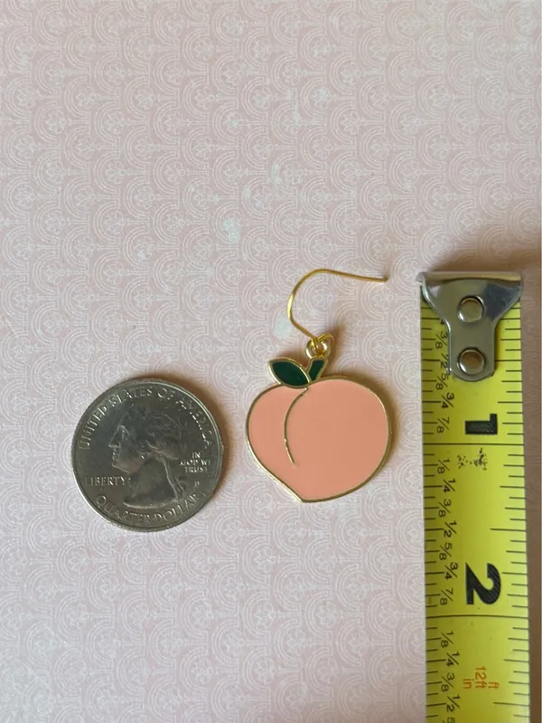 Handmade peach cute funky y2k earrings  - Image 5