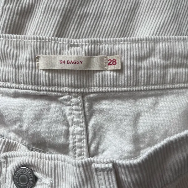 Levi’s‎ White Corduroy ‘94 Baggy Jeans Size 6/28 - Image 3
