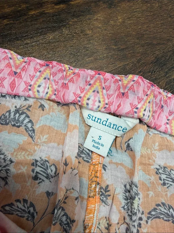 Sundance Orange Floral Drawstring Kids Pants with Pink Trim - Image 2