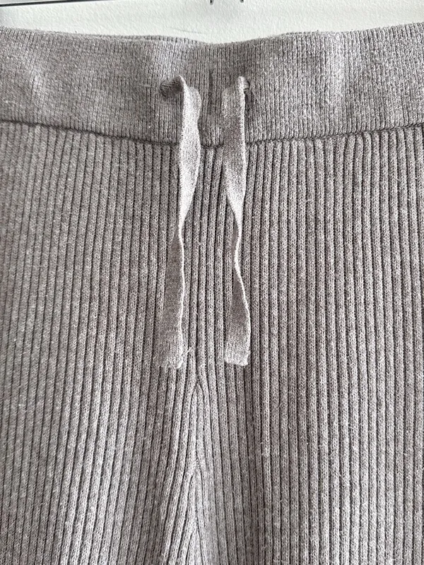 GAP Women’s Ribbed Stretch Waist Flared Pants, Taupe, Size Large - Image 6