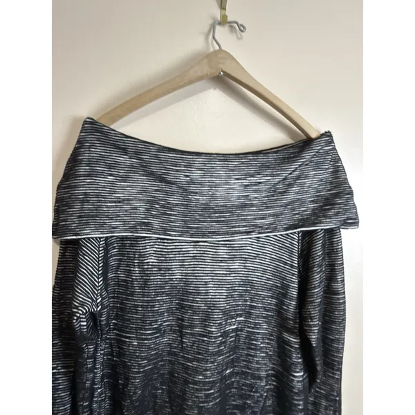 Anthropologie Dolan Striped Cowl Neck Top Black White Long Sleeve Pullover M - Image 4