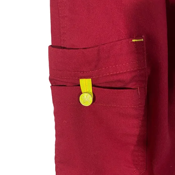 Med Couture Maroon Red Drawstring Waist Medical Scrub Casual Pants Women Sz S - Image 5