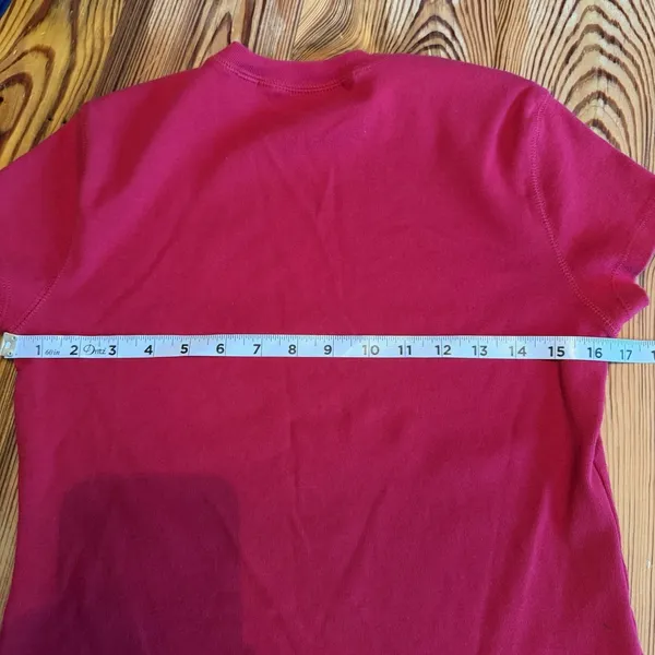 Tommy Hilfiger Sz LG Women's Y2K Tee 90s '05 Red Preppy Academia‎ Collegiate EUC - Image 6