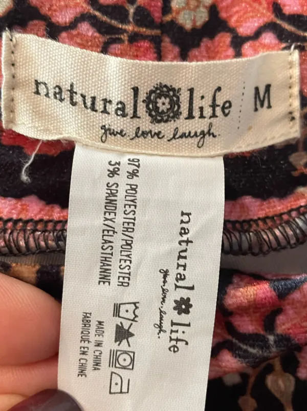 Natural Life Womens Floral Velvet Flare Pants Medium Bell Bottom Boho Festival - Image 4