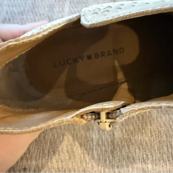 Lucky Brand Cream Western Ankle Booties Low Heel Women’s Size 10 - Image 7