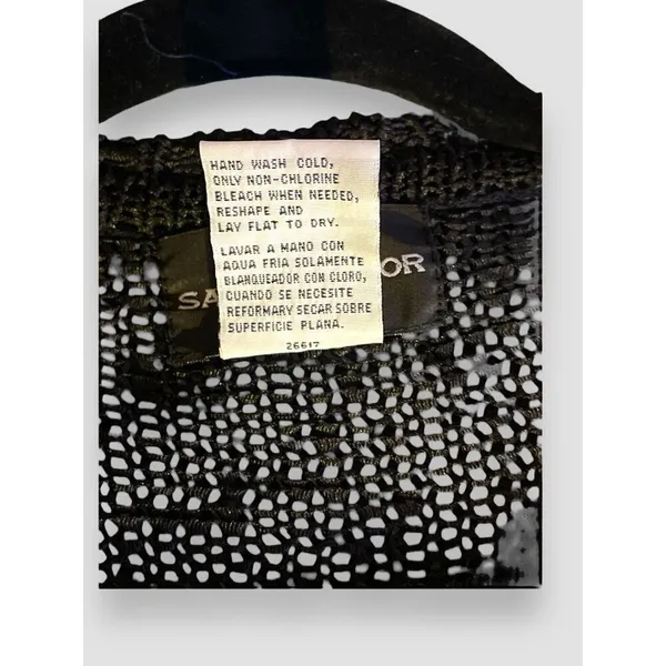 Vtg Sag Harbor Woman’s Cardigan Sz Lg Black Knit 1-Button Closure SS NWT - Image 7